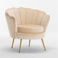 Fauteuil moderne en velours fleuri avec pieds dorés Poltrona pour la maison, le salon ou l'hôtel