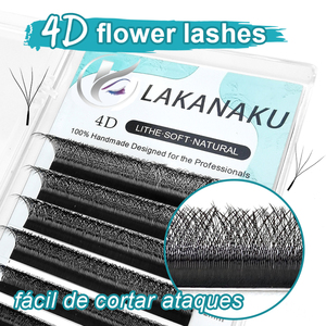 Extensions de cils personnalisées avec logo, souple, 0.07 YY, plateaux de cils en vison Clover, fournitures de cils pré-faits, volume noir mat 4D W - Product Image 3