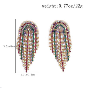 <span class=keywords><strong>Orecchini</strong></span> Pendenti di Lusso con Strass Scintillanti e Lunghe Nappe per Donne, <span class=keywords><strong>Orecchini</strong></span> Geometrici Multicolore con <span class=keywords><strong>Diamanti</strong></span> - Product Image 5