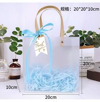 Logo personnalisé clair Transparent étanche Festival paquet cadeau PP poignée en plastique sacs cadeaux de mariage pour les invités