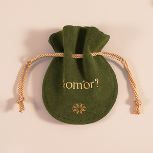 Emballage de cadeau Pochette à cordon Pochette de voyage pour bijoux Pochette à poussière pour collier Pochette à cordon avec logo - Product Image 3