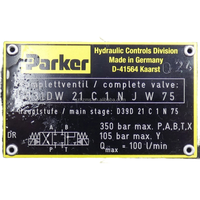 Vanne de commande directionnelle quatre voies électro-hydraulique pilotée D31DW, remplacement pour Parker NG10/Cetop 5, 350 bars, garantie 1 an