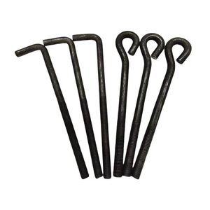 สลักเกลียวหัวหกเหลี่ยมเหล็กกล้าคาร์บอน GB799 รูปทรงเลข 9 ขนาด M12-M42 สำหรับยึดคอนกรีตฐานเสาเครน หินฐาน และสกรูยึดฐาน - Product Image 1