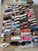 Sandales d'été mignonnes pour femmes Sunborn à talons hauts, mules florales avec doublure en maille transparente, dessus plat en caoutchouc PU