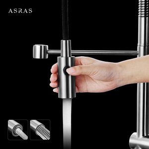 Смеситель из нержавеющей стали Asras 304, смеситель для горячей и холодной воды, кухонный кран, вытяжной смеситель с одной ручкой 3055 - Product Image 5