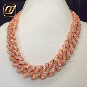 Collar de Plata de Ley 925 con Eslabones Cubanos Miami Iced Out, Certificado GRA, Diamantes de Moissanita VVS, 21MM, Estilo Hip Hop - Product Image 1