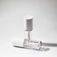 Tube abs brillant à lèvres, large tête de brosse personnalisée, tube cosmétique, transparent, en plastique, 4ml, 50 pièces
