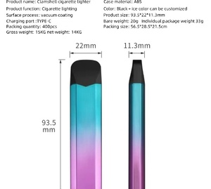 EU Factory Custom ODM Electronic Automatic <b>Vintage</b> Disposable Clamshell Cigarette <b>Lighter</b> USB Type-C Charging Refillable 1-6ml - Product Image 4