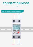Meter Energi Digital Rumah Tangga Multifungsi Seri DDSU 2P, Dapat Direset, Tipe DIN Rail, 220V Fase Tunggal Kelas 1