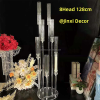 Candélabre moderne en acrylique à 3, 5, 6, 8 ou 10 bras, centre de table pour mariage, décoration de table de mariage