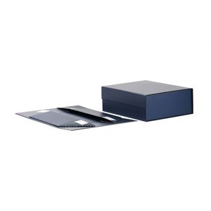 Caja de Regalo Plegable Rígida Azul Marino Intenso con Lazo y Cinta de Color Personalizado, Disponible en Stock - Product Image 5