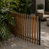 Système de clôture de jardin en composite bois-plastique (WPC) durable et anticorrosion, avec design à lattes verticales pour balcons, vente en gros