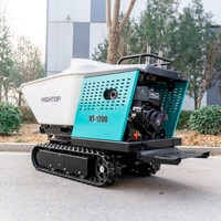 Mini-dumper hydraulique de transport sur chenilles 1200 kg, petit transporteur à moteur essence PLC