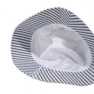 Chapeau de soleil d'été Landfond, design artistique rayé avec des diamants scintillants, chapeau de pêcheur à large bord - Product Image 3