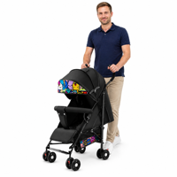 Poussette bébé légère en métal 3,7 kg, pliable d'une seule main, design compact, capacité de charge 15 kg, pour 0-3 ans, usage quotidien à domicile