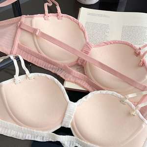 Top de Tubo de Punto Transpirable y Elegante con Ribete de Encaje, Media Copa, Tirantes Desmontables para Pechos Pequeños, Sin Costuras - Product Image 5