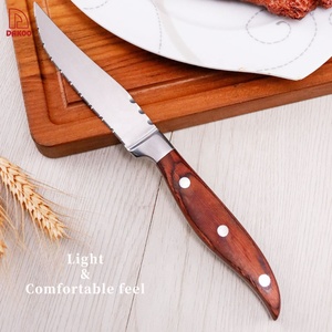 Fábrica de cuchillos Cuchillos de carne personalizados Juego de cuchillos de carne con mango de madera Pakka rojo Cubiertos de cena con caja de regalo exquisita de madera - Product Image 1