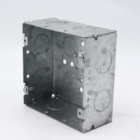Boîte de jonction carrée en acier galvanisé de 4-11/16 po de côté et 2-1/8 po de profondeur, niveau de protection IP, boîte de sortie électrique métallique, boîte utilitaire