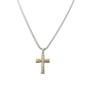 Colgante de Cruz de Acero Inoxidable Color Dorado, Joyería Religiosa para Hombre, Regalo, Colgantes de Moda 120101 - Product Image 5