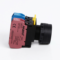 HABOO 22mm Interruptor de botón pulsador de enganche momentáneo 1NO + 1NC Impermeable 10A 600V