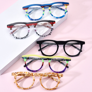 Gafas de acetato Borregls para mujer 2025, nuevo diseñador de marca, montura de gafas redondas de alta calidad, gafas ópticas <span class=keywords><strong>Retro</strong></span> 19342 - Product Image 2