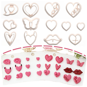 Moldes <span class=keywords><strong>cortadores</strong></span> de <span class=keywords><strong>arcilla</strong></span> polimérica de plástico suave de 13 piezas para herramientas de pastel elegante diseño de corona pendiente joyería cortador de precisión para - Product Image 1