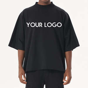2025 t-shirt uni pour hommes chemise Dtg directe à vêtement impression 300Gsm surdimensionné haute rue porter t-shirt pour hommes hommes Boxy T-Shirts - Product Image 2