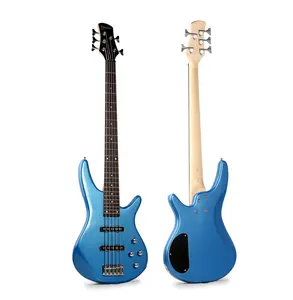 Wholesale cheap china blue electric four string bass guitar for sale