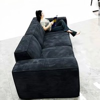 Modulares Würfel-Stoffsofa mit Blockarmlehne für Wohnzimmer, Große Apartments, Modernes Minimalistisches Inneneinrichtungs-Möbelstück