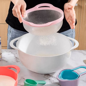 Bát Cầu Vồng Đa Năng Cốc Đo 8 Món Thìa Đo Bộ Đĩa Đo Rây Bột Rổ Thoát Nước Bát Rửa - Product Image 6