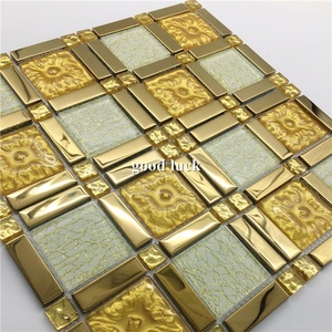 Gold Foil Crystal Glass <strong>Mosaic</strong> Foil Color <strong>Mosaic</strong> <strong>Tiles</strong> <strong>Craft</strong> and Art - Product Image 6