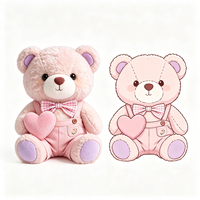Ours en peluche doux et mignon avec cœur et nœud, vente en gros, ours en peluche personnalisé pour enfants