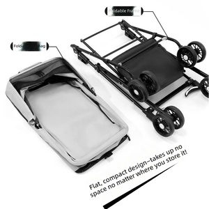 <span class=keywords><strong>Poussette</strong></span> pour animaux de compagnie pliable et portable de luxe, légère, en acier carbone écologique, 4,5 kg, avec poignée rotative à 360° et réglable, pour l'extérieur - Product Image 5