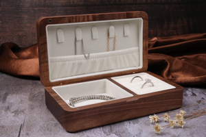Scatola <span class=keywords><strong>Portagioie</strong></span> in <span class=keywords><strong>Legno</strong></span> per Donne, Custodia da Viaggio e Regalo per Damigelle, Elegante Scatola Portaoggetti in <span class=keywords><strong>Legno</strong></span> <span class=keywords><strong>di</strong></span> Noce, Regalo per Lei, Magazzino USA - Product Image 4
