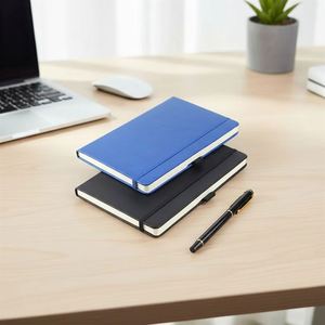 Carnet en cuir A4 A5 A6 personnalisé avec pages intérieures, reliure et sangle élastique, couverture en PU – Cadeau promotionnel - Product Image 2