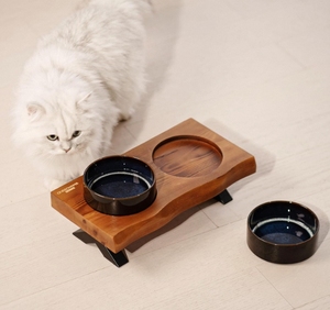 Sang trọng lớn lên đôi vật nuôi bát cao gỗ chó và mèo trung chuyển thực phẩm với bát nước - Product Image 6