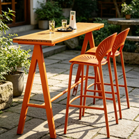 Ensemble table et chaises de bar d'extérieur en aluminium, résistant à l'eau, avec tabourets de comptoir hauts, pour café, salon de thé, terrasse, mobilier de loisirs extérieur