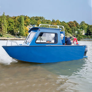 Mini bateau <span class=keywords><strong>de</strong></span> croisière à coque en V <span class=keywords><strong>de</strong></span> 19 pieds, nouveau bateau <span class=keywords><strong>de</strong></span> voyage en mer en alliage d'aluminium avec un poste <span class=keywords><strong>de</strong></span> conduite arrière pour la vente - Product Image 2
