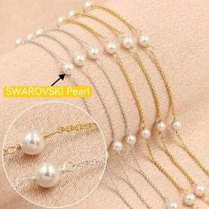Chaîne en or véritable 14 carats rempli de perles <span class=keywords><strong>SWAROVSKI</strong></span> pour la fabrication de bracelets et de colliers en DIY, vente en gros de chaîne en or 14 carats rempli de perles - Product Image 1