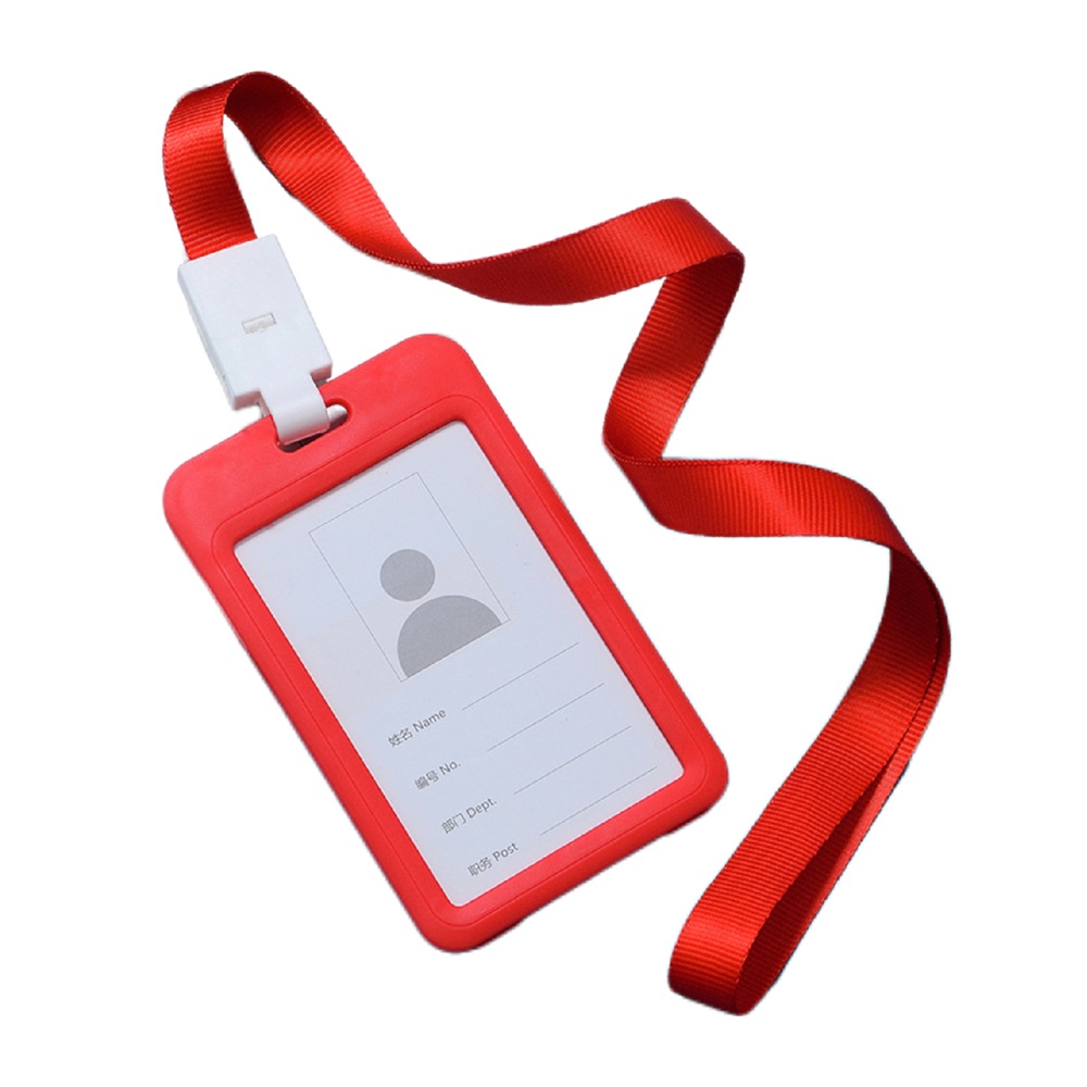 Porte-badge PVC personnalisé en gros avec cordon
