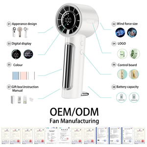OEM ODM Five-Speed Handheld Fan USB Mini Portable Desktop Fan Wearable Foldable for Outdoor Car Use Brushless Motor logo
