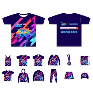 Áo thun thể thao lưới nhanh khô in thăng hoa tùy chỉnh, tay ngắn, chuyên nghiệp, dành cho chạy marathon 5km - Product Image 2