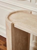 Meuble en marbre naturel Travertin Plan de travail Entrée de la maison Rangement Table longue