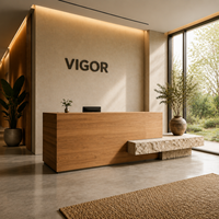 Bureau d'accueil commercial en bois moderne, simple et personnalisable pour bureau, hôtel, salon de beauté, salle de sport, centre commercial