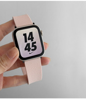 Bracelet de montre IWatch 9 en silicone à motif litchi, style estival, magnétique, sportif, doux, confortable, léger et élastique