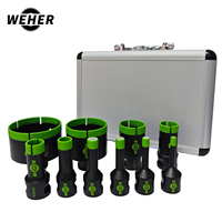 Kit de 10 forets diamantés Arix populaires avec finition brasée sous vide, utilisation à sec/humide pour la porcelaine, la céramique et les carreaux
