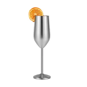 Bakır altın gümüş metaller şarap kadehler 200ml kırılmaz paslanmaz çelik cam kırmızı şarap şişesi şampanya flüt parti için