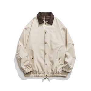 Veste en cuir rétro pour homme avec logo personnalisé, nouvelle collection printemps-automne 2025, style chasse, effet ciré, manteau trench-coat élégant - Product Image 4