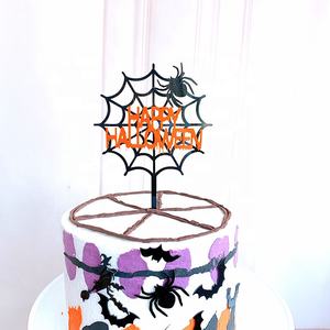 Decoración <span class=keywords><strong>de</strong></span> tartas para fiesta <span class=keywords><strong>de</strong></span> Halloween, decoración <span class=keywords><strong>de</strong></span> tartas con temática <span class=keywords><strong>de</strong></span> murciélago naranja negro, <span class=keywords><strong>bruja</strong></span> fantasma - Product Image 3