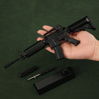 Senapan Mainan Logam Murah Realistis Model 28cm Senapan Mainan Model 1:3 AR15 M4A1 Mini Perakitan Senapan Mainan untuk Dewasa